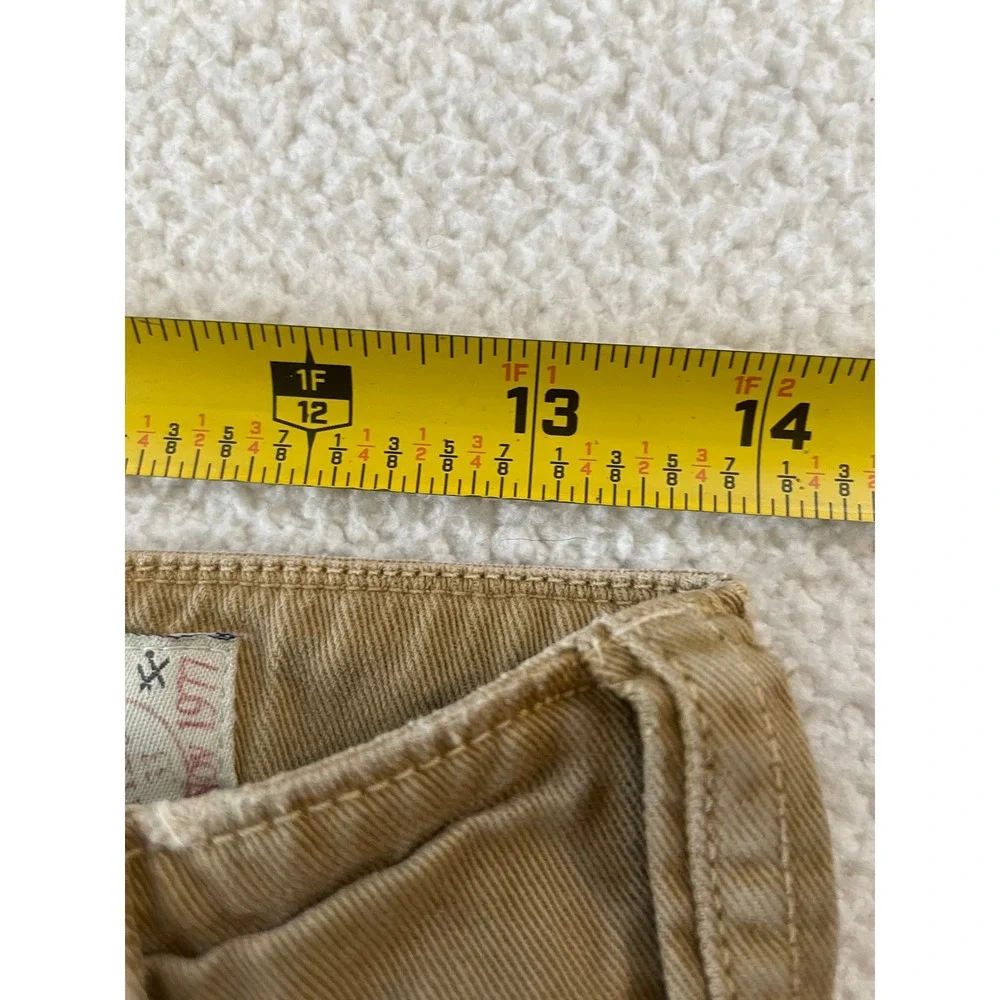 American Eagle Mens Hemmed to 28x24‎ Cargo Pants Tan Khaki Cotton Leg Utility